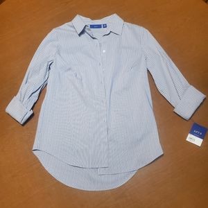 Gray and White striped dress shirt